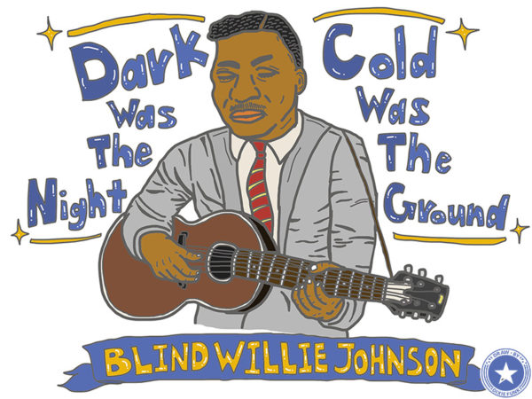 Blind Willie Johnson - “Dark Was The Night Cold Was The Ground” iPadで描いたブラインド・ウィリー・ジョンソンの絵の画像