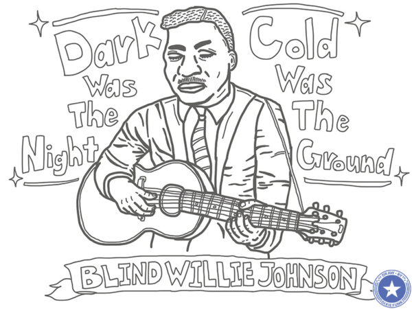 Blind Willie Johnson - “Dark Was The Night Cold Was The Ground” iPadで描いたブラインド・ウィリー・ジョンソンの下絵の画像