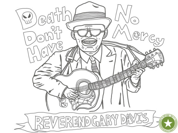 Reverend Gary Davis - "Death Don't Have No Mercy" iPadで描いたレヴァランド・ゲイリー・デイヴィスの下絵の画像