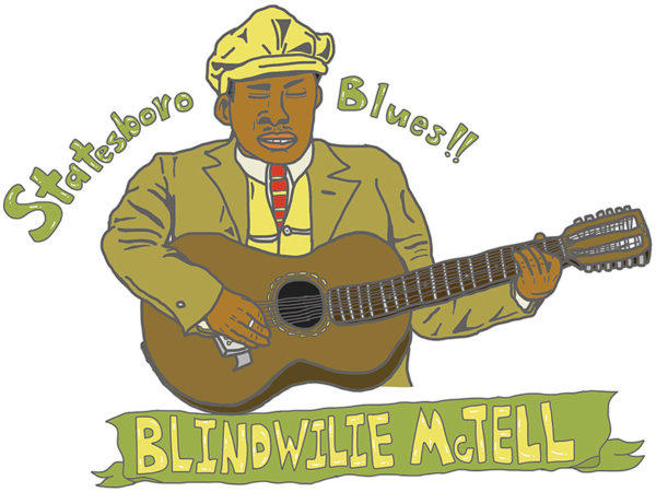Blind Willie McTell - "Statesboro Blues" iPadで描いたブラインド・ウィリー・マクテルのイラストの画像