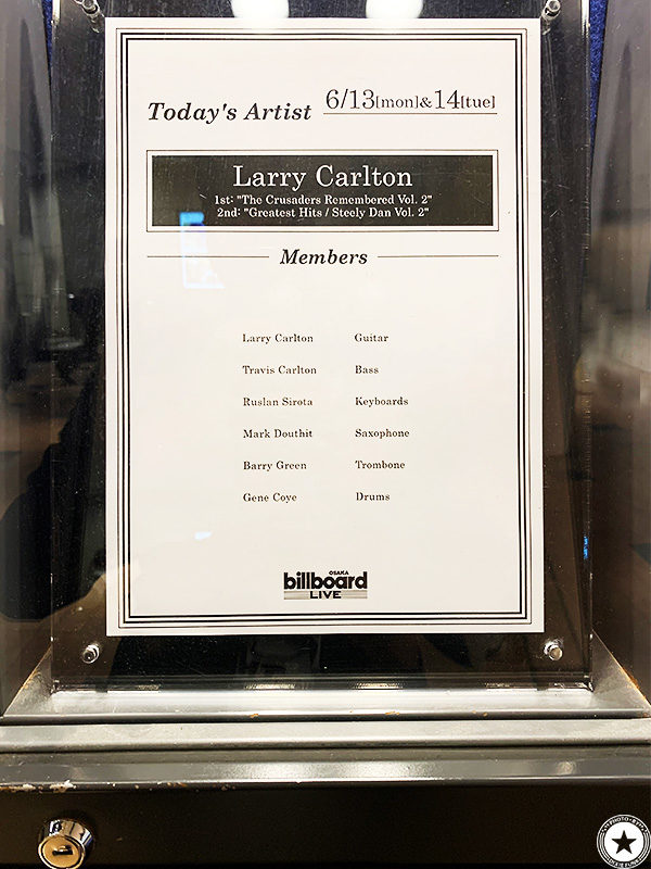 2022年6月14日（火）ビルボードライブ大阪でラリー・カールトンの来日公演の写真2枚目